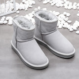 Uniwim Christmas Gifts Women's Snow Short Flat Bottom Fleece-lined Cotton Boots