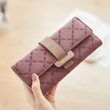 Uniwim Christmas Gifts Women Floral Large Capacity Embossing Wallet