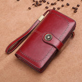 Uniwim Christmas Gifts Women Floral Hollow Clutch Leather Wallet