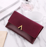 Uniwim Christmas Gifts Women V-Clipped Leather Wallet