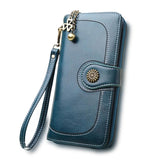 Uniwim Christmas Gifts Women Floral Split Long Leather Wallet