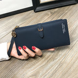 Uniwim Christmas Gifts Women Solid Colored Long Wallet