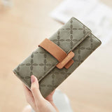 Uniwim Christmas Gifts Women Floral Large Capacity Embossing Wallet