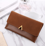 Uniwim Christmas Gifts Women V-Clipped Leather Wallet