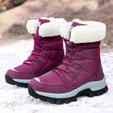 Uniwim Christmas Gifts Velvet Warm Cotton Snow Boots High Cotton-padded Shoes