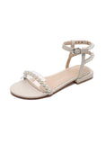 Uniwim Summer beach by the seaside sandals Pearl Flat Bottom Gladiator Sandals