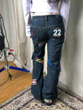 Uniwim Y2k Graphic Cargo Jeans Women Harajuku Grunge Low Waist Denim Trouser Vintage High Street Aesthetic Japanese 2000s Jeans