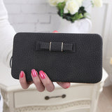 Uniwim Christmas Gifts Women Bowknot Clutch Long Wallet