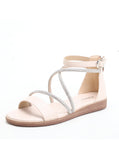 Uniwim Summer beach by the seaside sandals Rhinestone Flat-heeled Roman Sandals