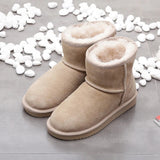 Uniwim Christmas Gifts Women's Snow Short Flat Bottom Fleece-lined Cotton Boots