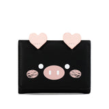 Uniwim Christmas Gifts Women Short Three-Fold Cartoon Pig Wallet