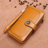 Uniwim Christmas Gifts Women Floral Hollow Clutch Leather Wallet