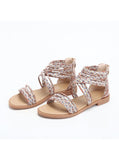 Uniwim Summer beach by the seaside sandals Flat-bottomed Cross-band Bohemian Beach Sandals