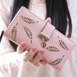 Uniwim Christmas Gifts Women Hallow Feather Long Wallet