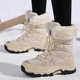 Uniwim Christmas Gifts Velvet Warm Cotton Snow Boots High Cotton-padded Shoes