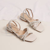 Uniwim Summer beach by the seaside sandals Thick Heels Pearl Platform Sandals