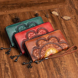 Uniwim Christmas Gifts Women First layer Cowhide Long Wallet