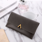 Uniwim Christmas Gifts Women V-Clipped Leather Wallet