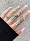 Uniwim 7pcs Engraved Ring Set