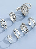 Uniwim 7pcs Engraved Ring Set