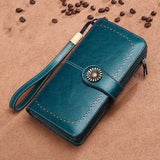 Uniwim Christmas Gifts Women Floral Hollow Clutch Leather Wallet