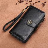 Uniwim Christmas Gifts Women Floral Hollow Clutch Leather Wallet