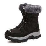 Uniwim Christmas Gifts Velvet Warm Cotton Snow Boots High Cotton-padded Shoes