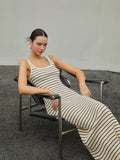 Uniwim Old Money Aesthetics Stripe Long Knit Dress