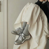 Uniwim Gift Balletcore Aesthetic Satin Bow Sneakers