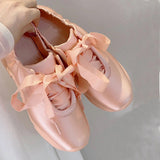 Uniwim Gift Balletcore Aesthetic Satin Bow Sneakers