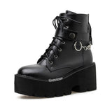 Uniwim Black Heel Platform Boots SE21135