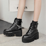 Uniwim Black Heel Platform Boots SE21135