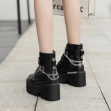 Uniwim Black Heel Platform Boots SE21135