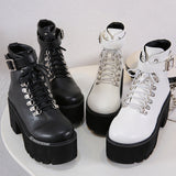 Uniwim Black/White Combat Boots SE21146