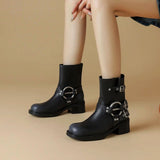 Uniwim Gift Grunge Sleaze Motorcycle Buckle Boots