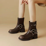 Uniwim Gift Grunge Sleaze Motorcycle Buckle Boots