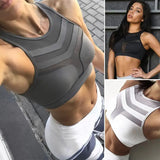 Uniwim Cotton Sports Bra Women Padded Mesh Breathable Yoga Gym Seamless Crop Bra Fitness Running Vest Tops