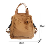 Uniwim School Bag Student Shoulders Large Capacity Khaki Backpack Fashion Canvas Backpacks Female College Teen Computer Bag Mochila