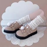 Uniwim Winter kawaii girl sweet lolita shoes vintage round head plus cashmere keep warm women shoes cute bowknot kawaii loli snow boots