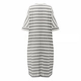 Uniwim Women Cotton Linen Striped Dress 2024 Summer Loose Big Size 4XL 5XL Maxi Dress robe femme Casual Long Boho Kaftan Muslim Dress