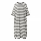 Uniwim Women Cotton Linen Striped Dress 2024 Summer Loose Big Size 4XL 5XL Maxi Dress robe femme Casual Long Boho Kaftan Muslim Dress