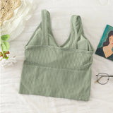 Uniwim Women Sports Crop Tops Seamless Underwear Removable Padded Camisole Femme Female Tank Camis Sexy Lingerie Intimates