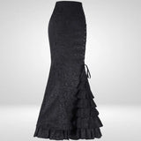 Uniwim Vintage Women Trumpet Mermaid Skirts Gothic Long Steampunk Skirt Maxi Fishtail Victorian Ladies Retro Bandage Skirt