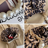 Uniwim Elegant Tiger/Zebra/Leopard Print Small Tote Bags For Women 2021 Sexy Nightclub Handbag Pearl Chain Hobos Luxury Designer Bags