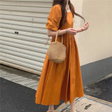 Uniwim Dresses Women Summer New Elegant All-match Simple Vocation Bandage Puff Sleeve French Style Designer Fashion Vintage Popular