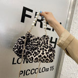 Uniwim Elegant Tiger Pattern/Zebra Pattern/Leopard Pattern Small Shoulder Bags For Women 2021 Sexy Nightclub Handbag Pearl Chain Hobos