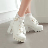 Uniwim Lace Flower Heels Boots SE10711