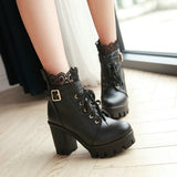 Uniwim Lace Flower Heels Boots SE10711