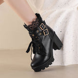 Uniwim Lace Flower Heels Boots SE22864