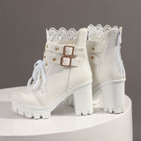 Uniwim Lace Flower Heels Boots SE22864